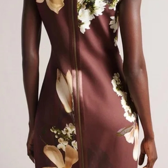 Ted Baker Brown Floral Mini Dress - Picture 2 of 5